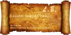 Leicht Boglárka névjegykártya