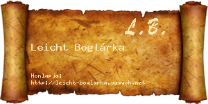 Leicht Boglárka névjegykártya